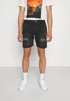 Pier One Jeans Shorts - Black -Herrenbekleidungsgeschäft 3474d06408c547fb9002d106ff6e7a57