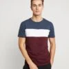 Pier One T-Shirt Print - Bordeaux / Dark Blue -Herrenbekleidungsgeschäft 4b3dafcec25c471fabe30e21c69b1ebf
