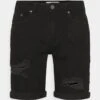Pier One Jeans Shorts - Black -Herrenbekleidungsgeschäft 6a5f776f052149fab21c0f7a06b3f55c