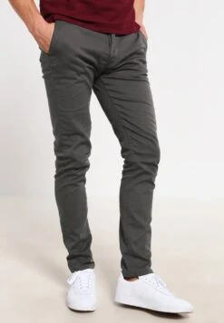 Pier One SLIM FIT CHINO - Chino - Dark Grey