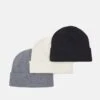 Pier One 3 PACK UNISEX - Mütze - Black/grey/white -Herrenbekleidungsgeschäft 86d9747140114f30891a691057132b36