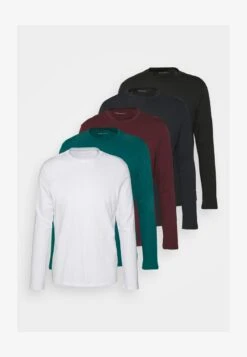 Pier One 5 PACK - Langarmshirt - White/dark Blue/black -Herrenbekleidungsgeschäft d83220e9e54d43fcb8998bbd6af96e96