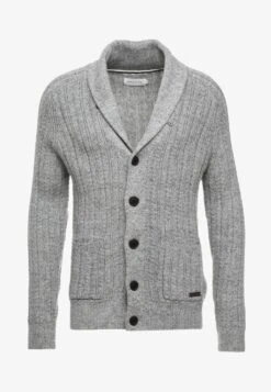 Pier One Strickjacke - Mottled Dark Grey -Herrenbekleidungsgeschäft fba2109b74be46bdafe437909b97f227